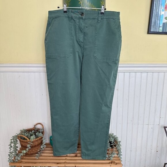 Boden 14 Sage Green Khaki Pants Tapered leg high waist - Picture 1 of 8